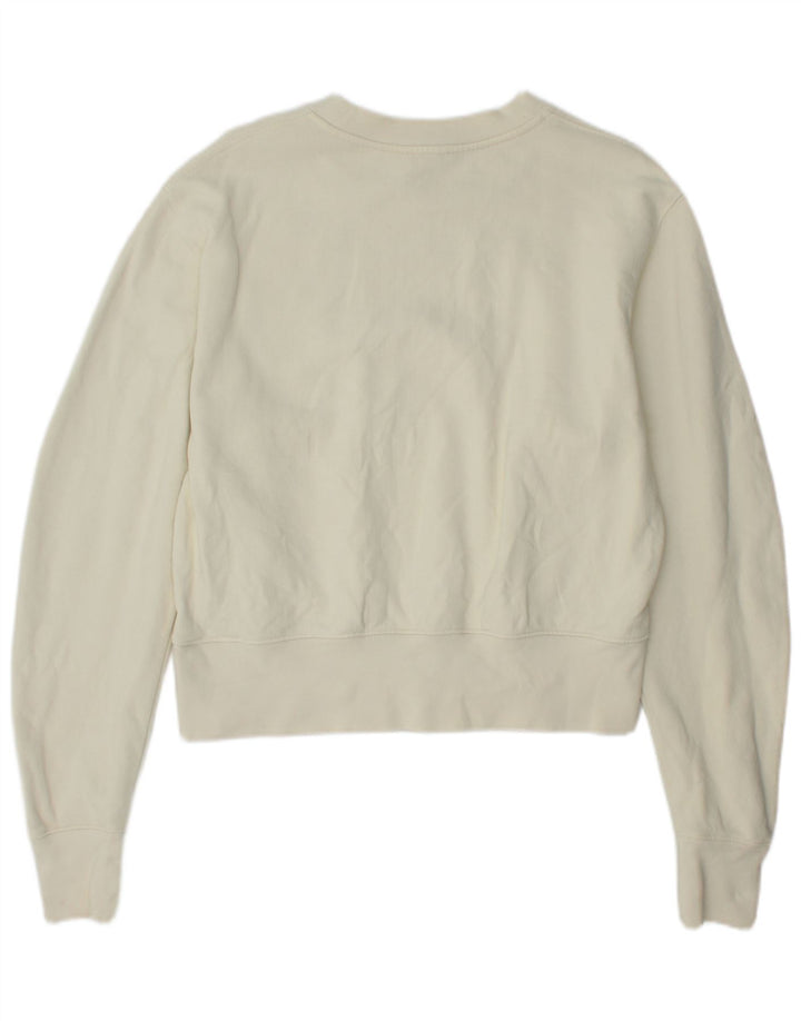 Cos übergroßer Damen-Sweatshirt-Pullover, Gr. 10, Größe S, cremefarbene Baumwolle