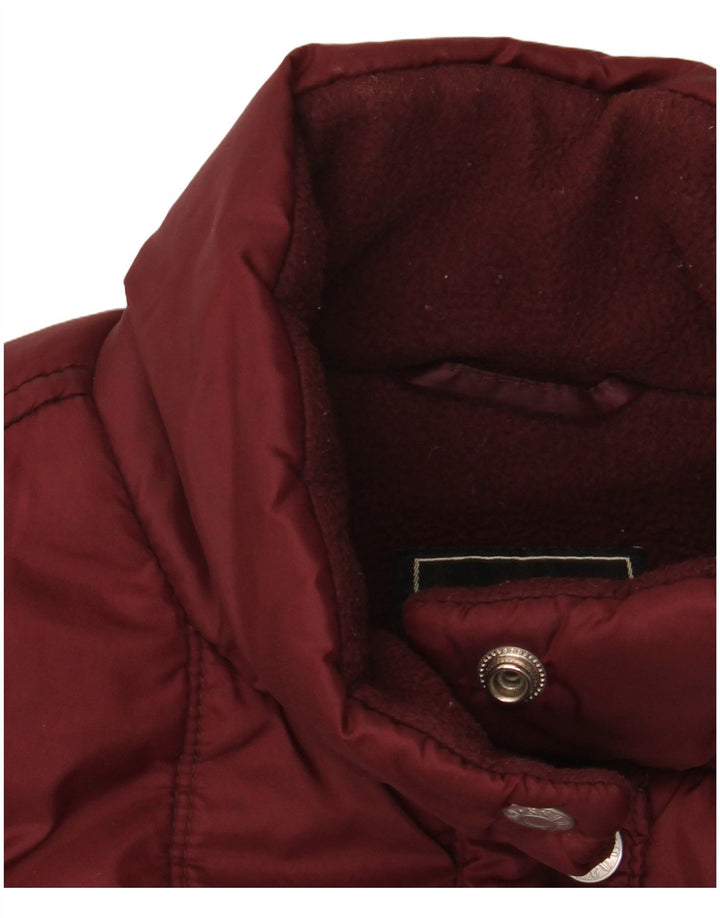 Guess Damen Wattierte Jacke UK 10 Small Burgundy Nylon