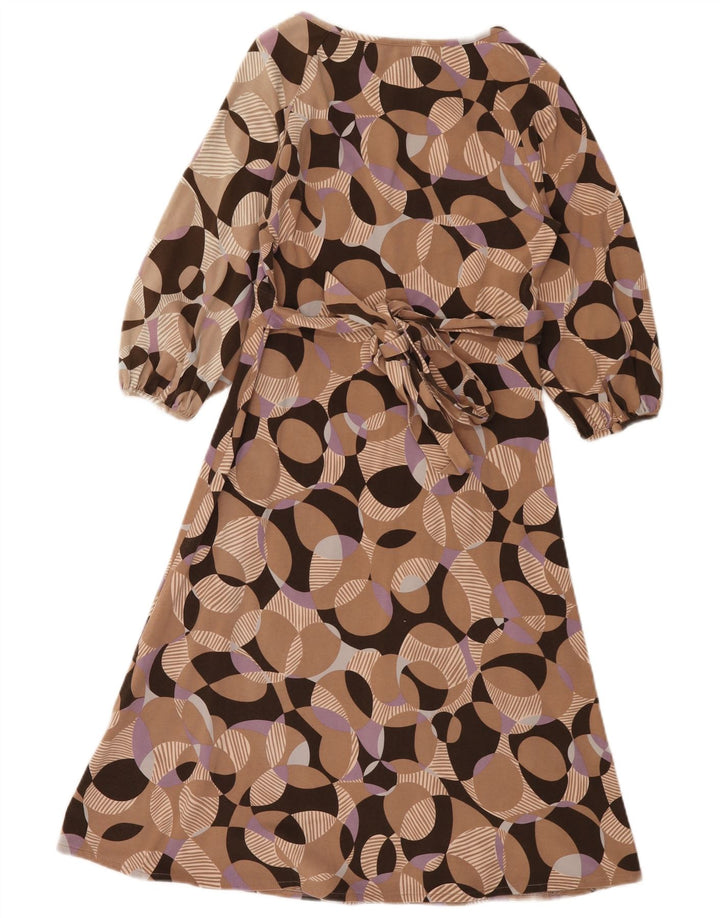 Fenn Wright Manson Damen-A-Linien-Kleid, Größe S, Beige, geometrisch, Baumwolle