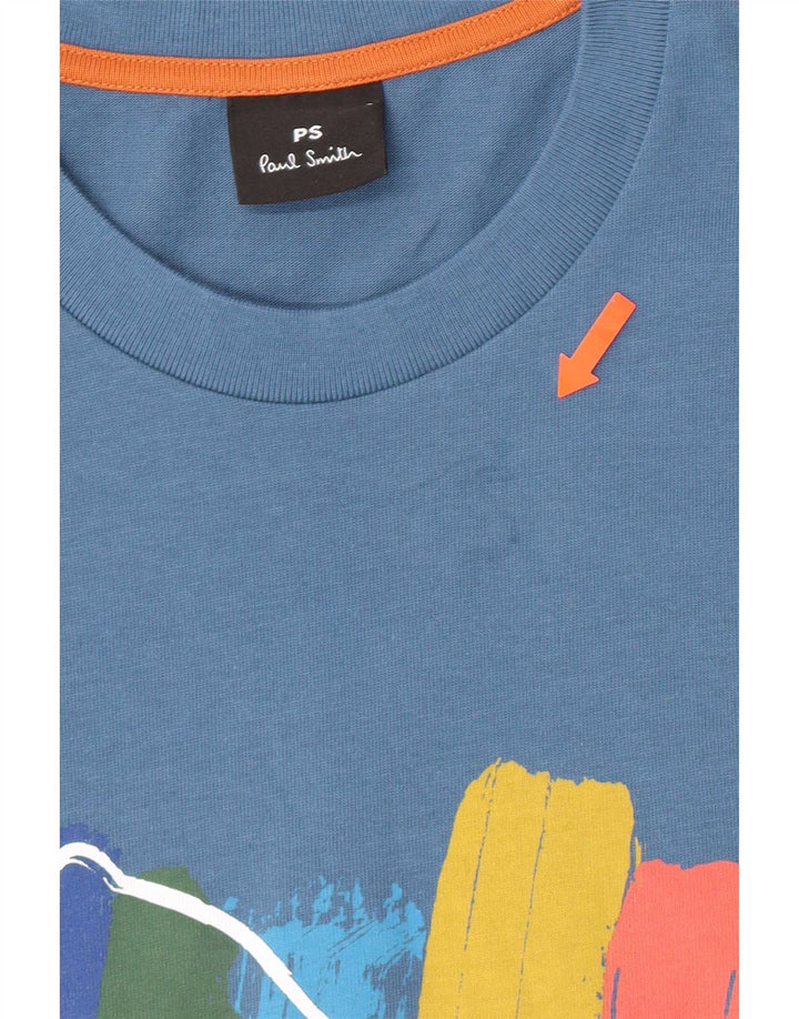 Paul Smith Herren-T-Shirt mit Grafik, groß, aus blauer Baumwolle
