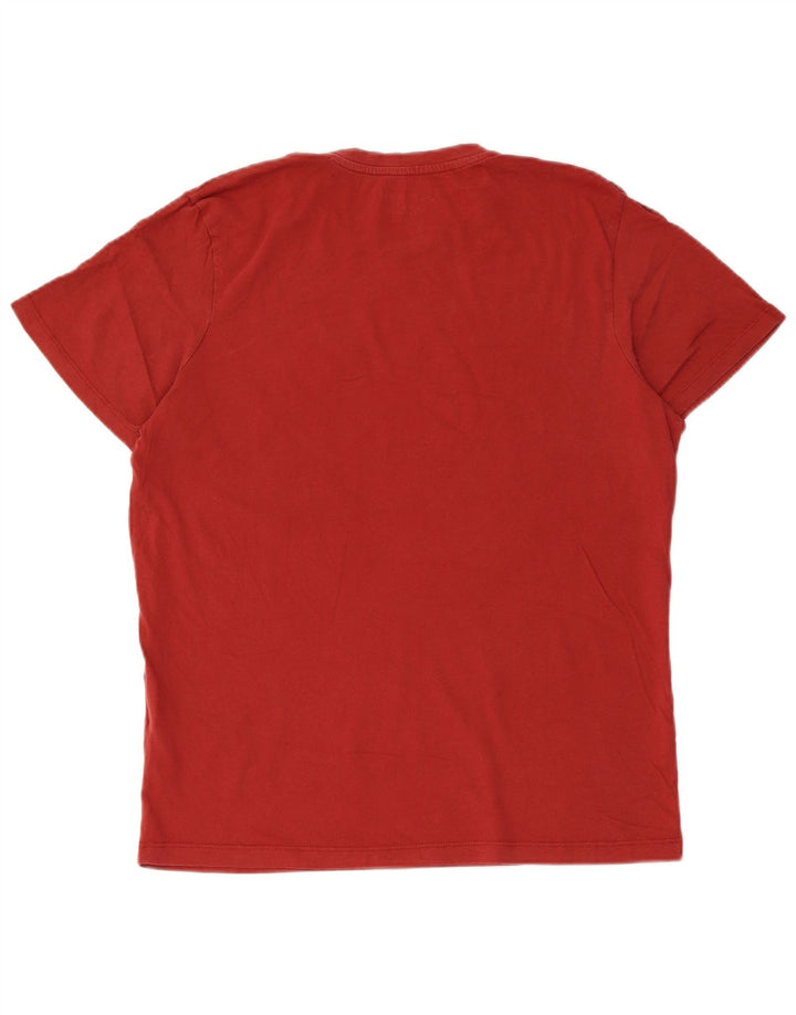 JACK & JONES Herren-T-Shirt mit normaler Passform, mittelroter Baumwolle