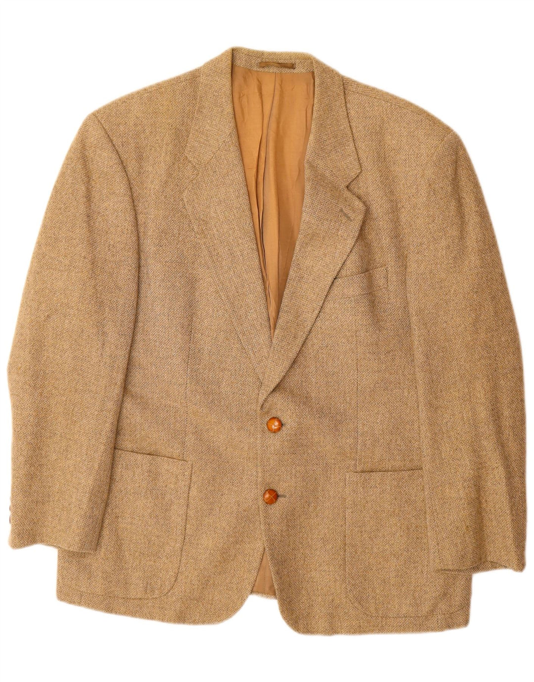 PLACE VENDOME Herren-Blazer mit 2 Knöpfen, UK 40, große beige Wolle