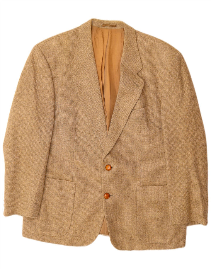 PLACE VENDOME Herren-Blazer mit 2 Knöpfen, UK 40, große beige Wolle