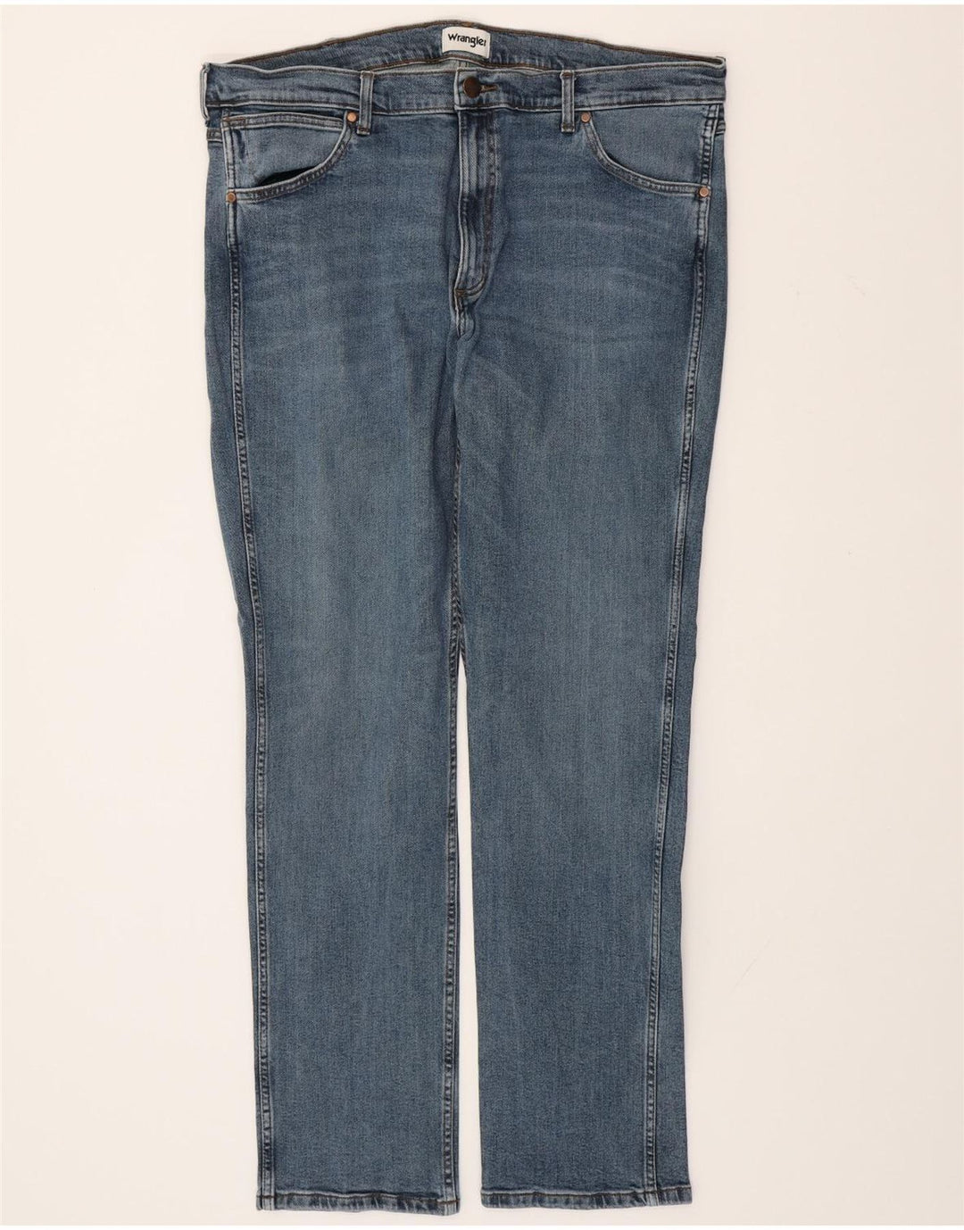 WRANGLER Herren Greensboro Straight Jeans W40 L34 Blaue Baumwolle