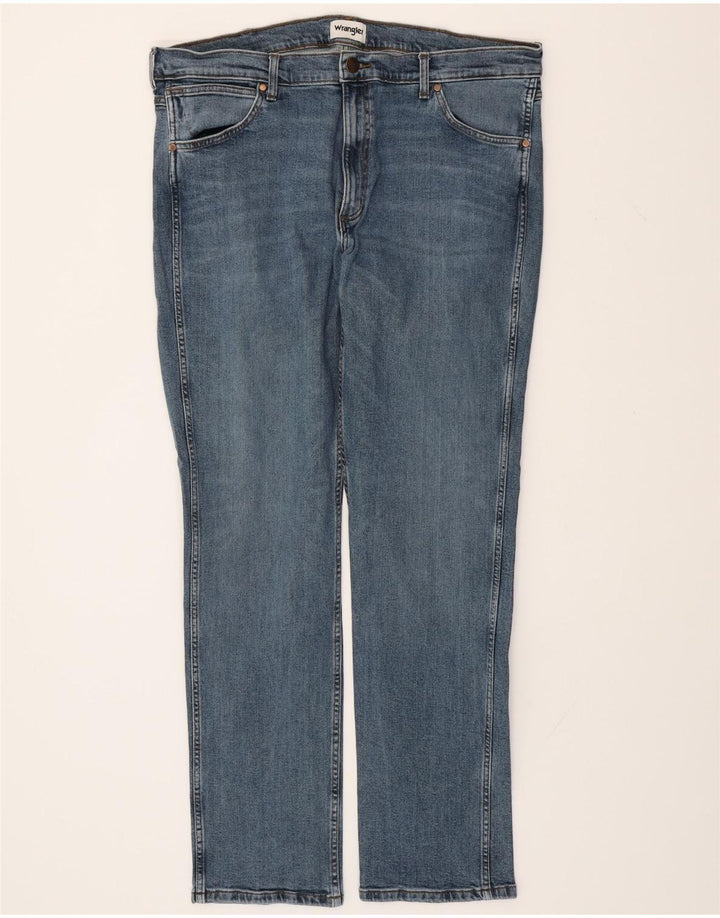 WRANGLER Herren Greensboro Straight Jeans W40 L34 Blaue Baumwolle
