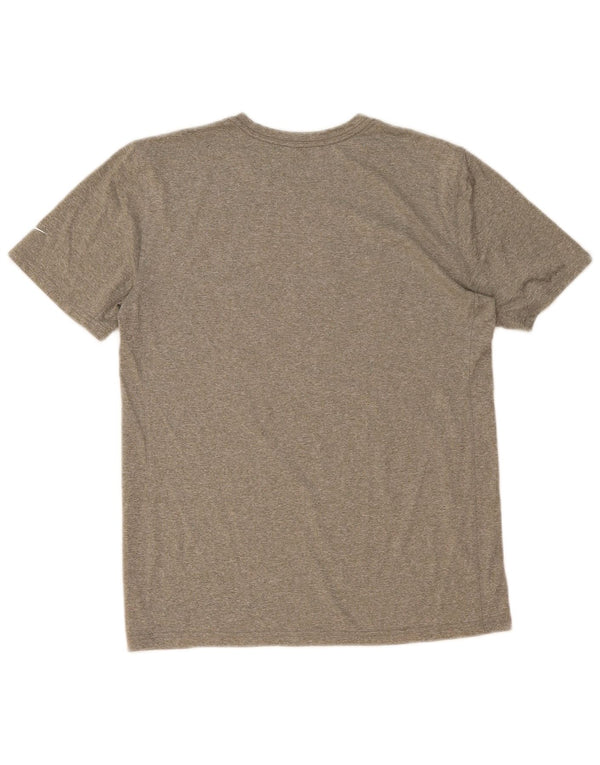 NIKE Herren Dri Fit Graphic T-Shirt Top Mittelgrün meliert