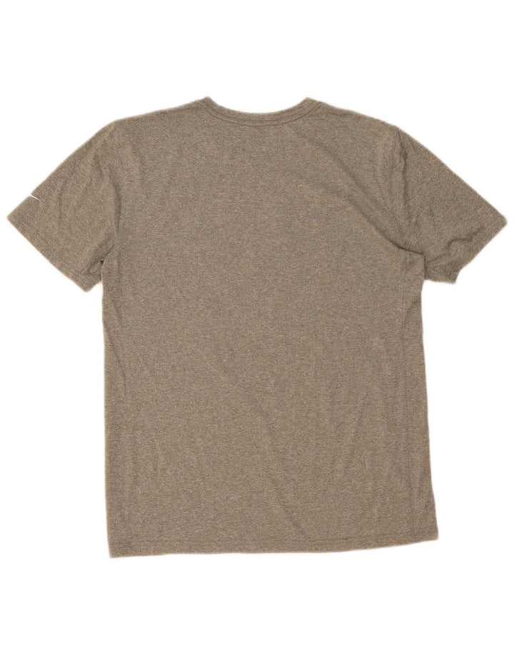 NIKE Herren Dri Fit Graphic T-Shirt Top Mittelgrün meliert