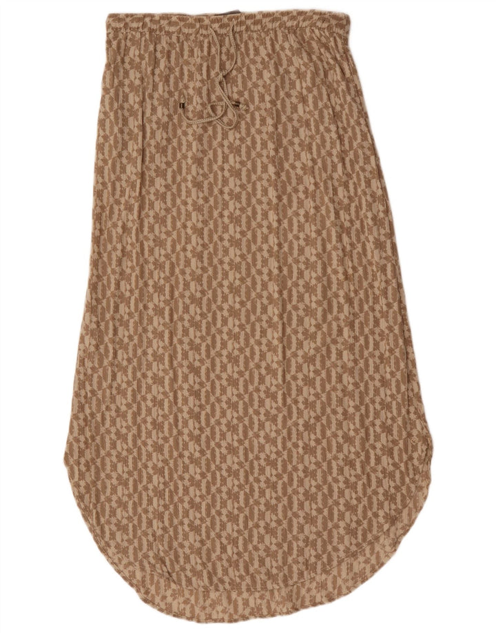 Eddie Bauer Damen Maxirock UK 14 Medium W30 Beige geometrischer Rayon