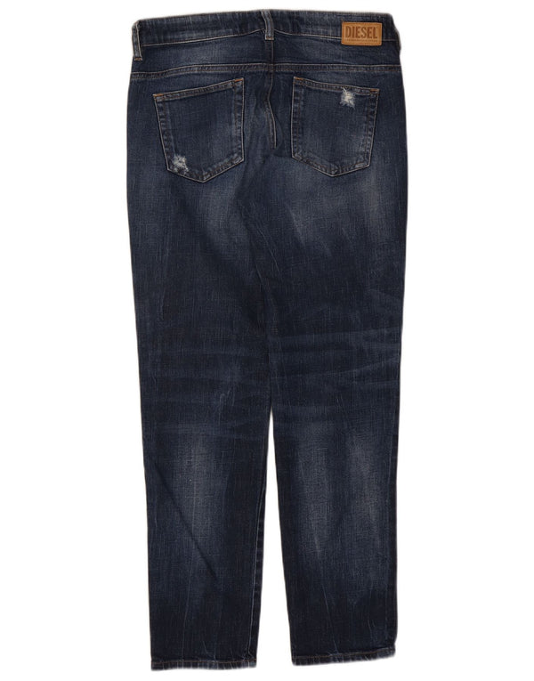 Diesel Damen Distressed Low Waist Slim Jeans W28 L28 Marineblaue Baumwolle
