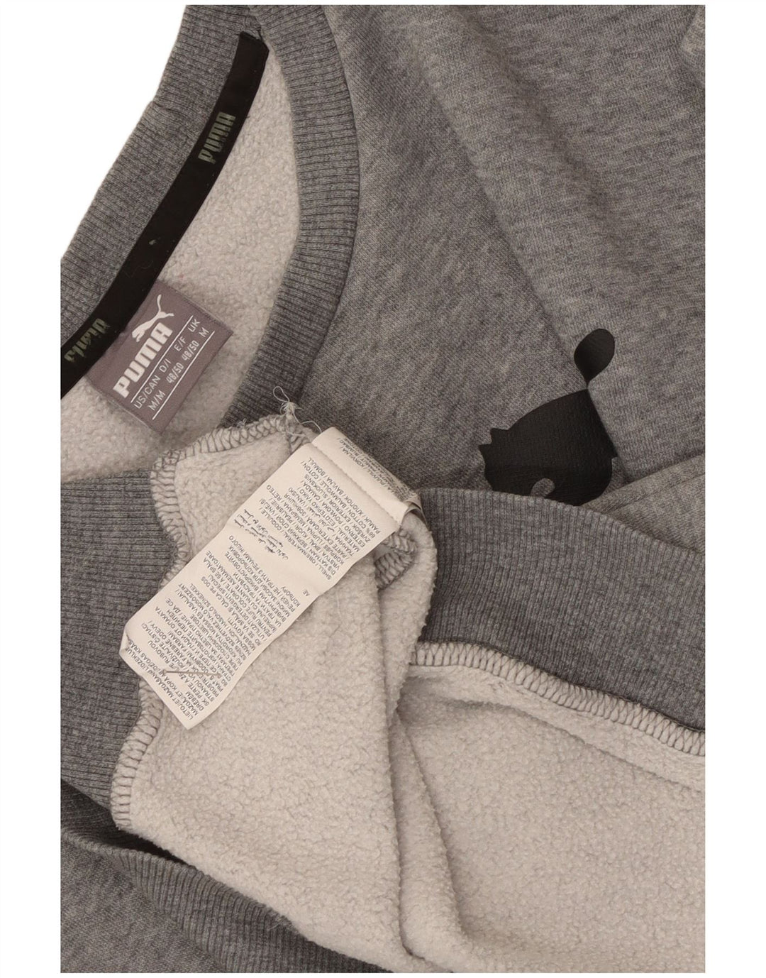 Puma Herren Grafik-Sweatshirt-Pullover aus mittelgrau gesprenkelter Baumwolle