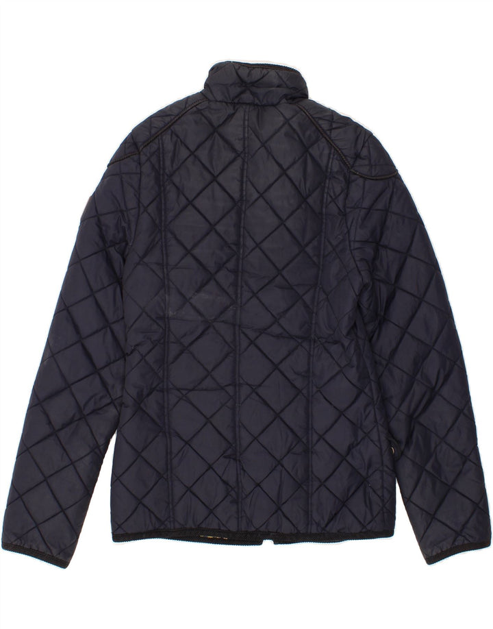 VINTAGE Womens Quilted Jacket UK 10 Small Navy Blue Nylon Vintage Vintage and Second-Hand Vintage from Messina Hembry 