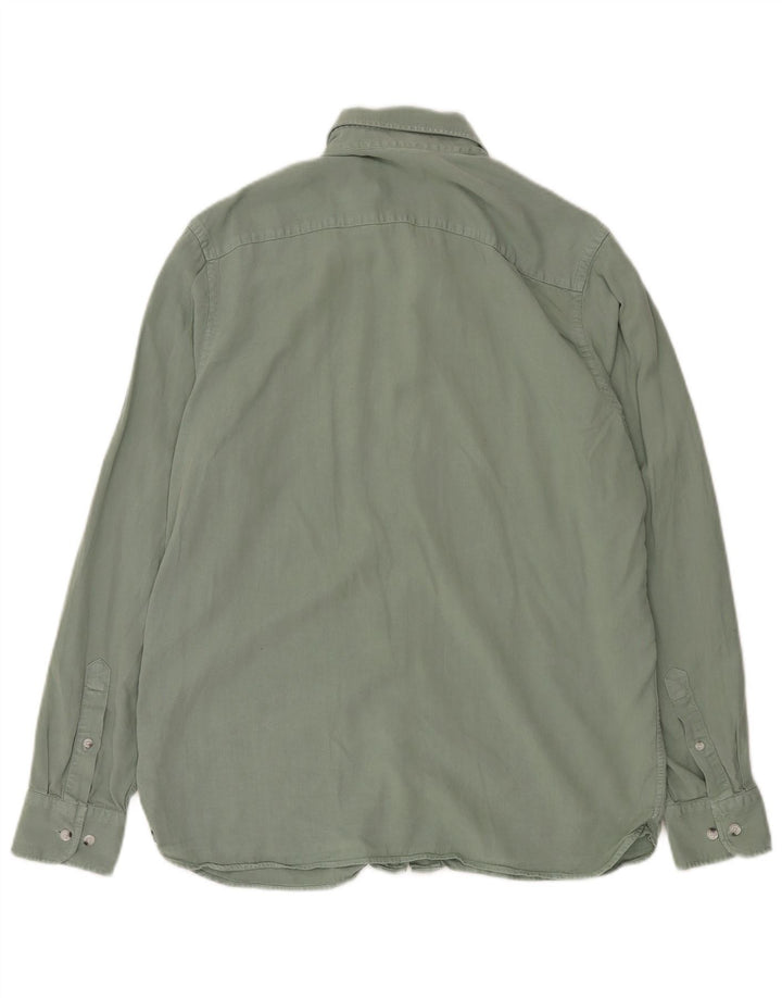 Calvin Klein Herren Regular Fit Hemd Mittelgrünes Lyocell