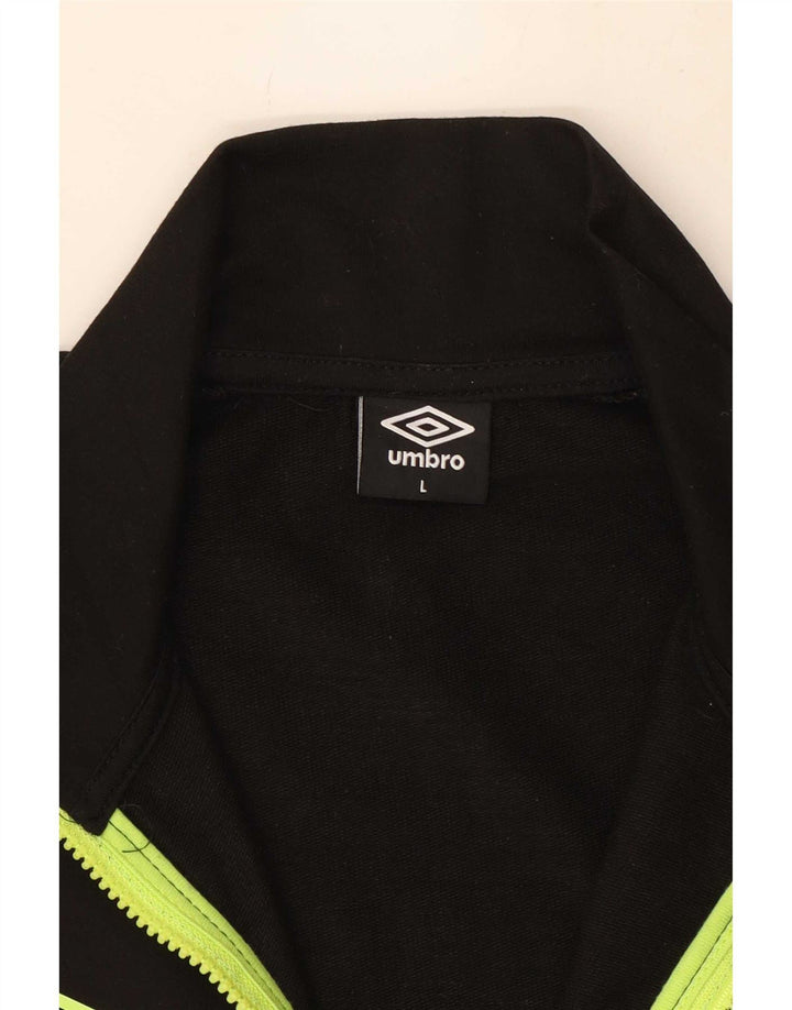 Umbro Herren-Trainingsanzug-Top-Jacke, großes schwarzes Polyester