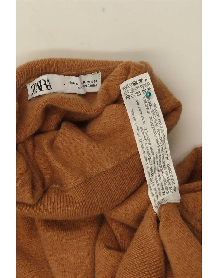 Zara Damen-Pullover mit Rollkragen, UK 12, mittelbraune Wolle