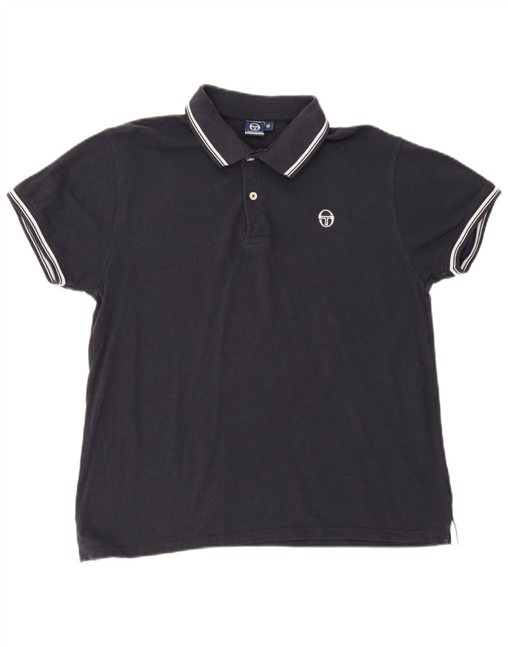 Sergio Tacchini Herren-Poloshirt, mittelmarineblaue Baumwolle