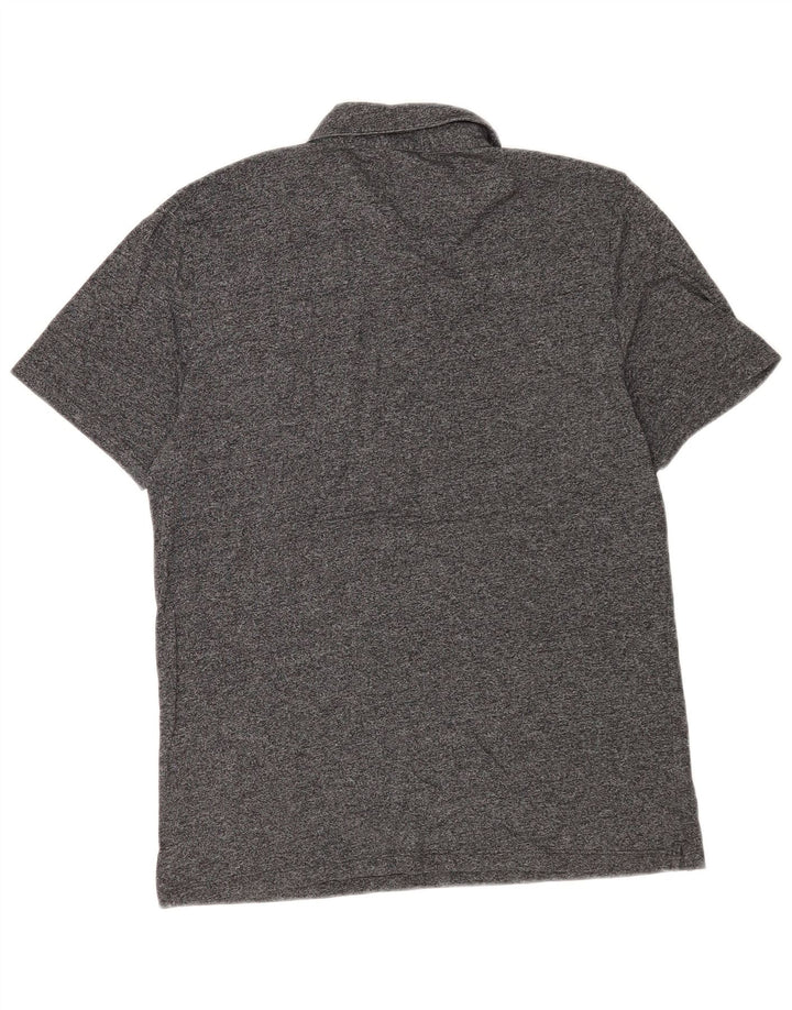 Reiss Herren-Poloshirt aus mittelgrau gefleckter Baumwolle