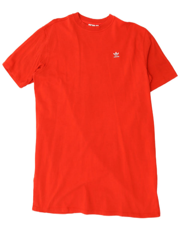 Adidas Damen Graphic Oversized T-Shirt Kleid UK 20 2XL Rote Baumwolle