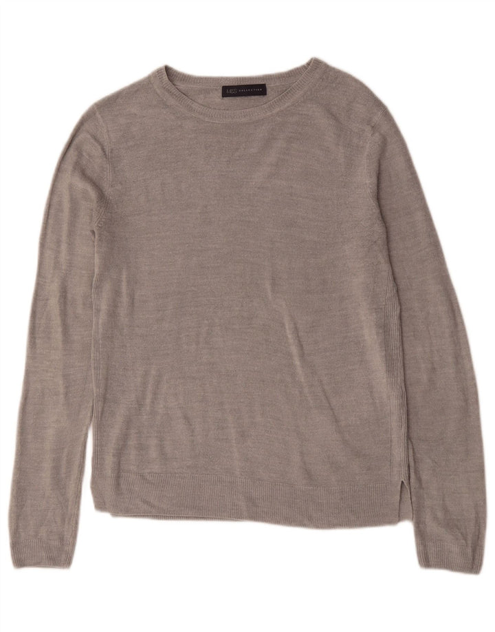 Marks & Spencer Damen-Pullover mit U-Boot-Ausschnitt, UK 12, Mittelgrau