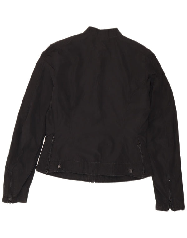 Blauer Womens Utility Jacke UK 14 Mittelschwarzes Polyester