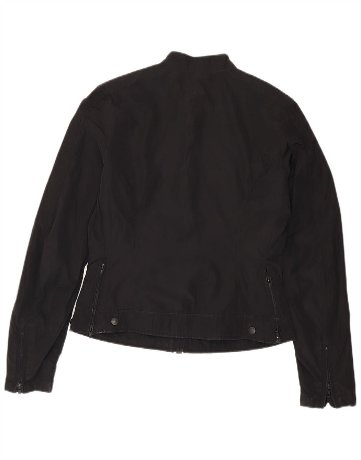 Blauer Womens Utility Jacke UK 14 Mittelschwarzes Polyester