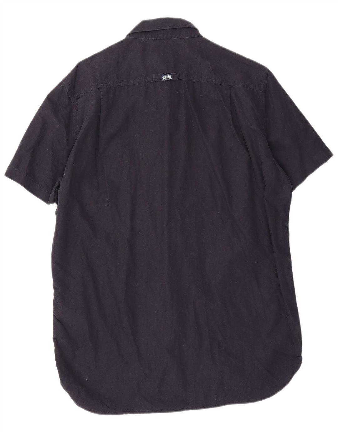 Superdry Herren-Kurzarmhemd XL aus marineblauer Baumwolle