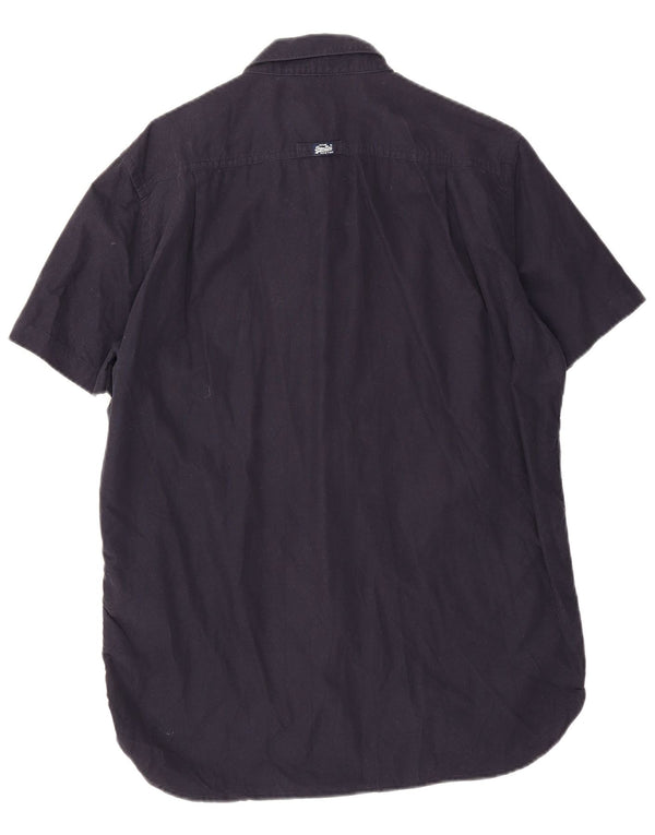 Superdry Herren-Kurzarmhemd XL aus marineblauer Baumwolle