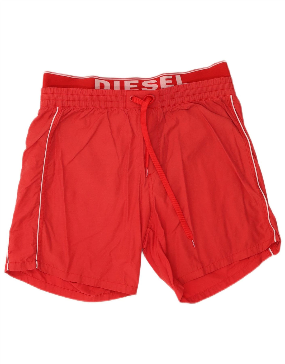 Diesel Herren-Badeshorts mit Grafik, mittelrote Baumwolle