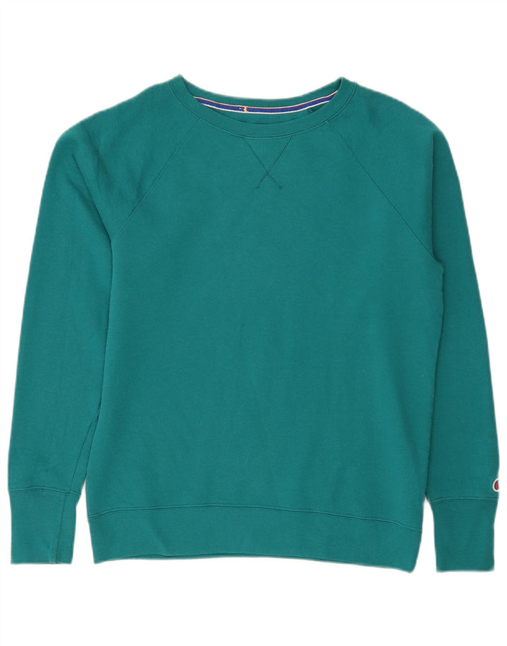 Champion Damen-Sweatshirt-Pullover UK 14 Mittelgrünes Polyester