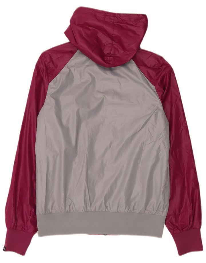 Nike Damen-Regenjacke mit Kapuze, UK 14, Mittelrosa, Farbblock-Polyester