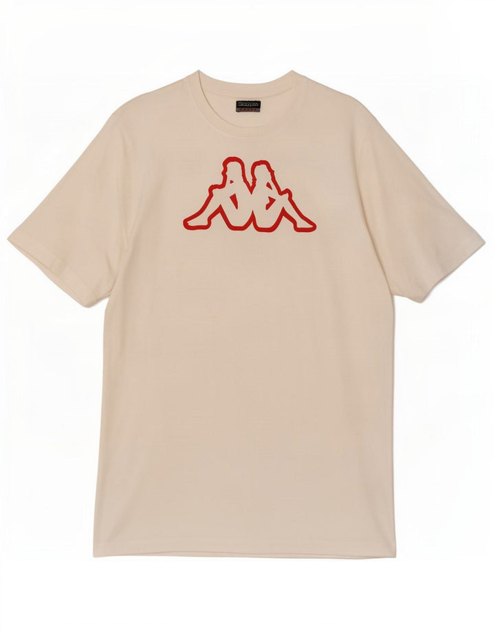 Kappa Herren-T-Shirt mit Grafik, groß, aus weißer Baumwolle