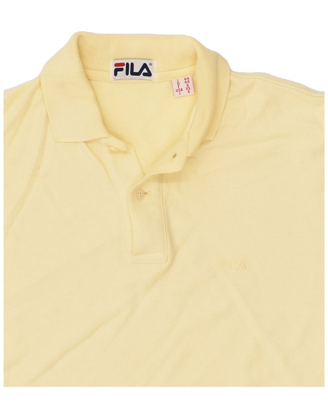 FILA Mens Long Sleeve Polo Shirt IT 44 XS Yellow | Vintage Fila | Thrift | Second-Hand Fila | Used Clothing | Messina Hembry 