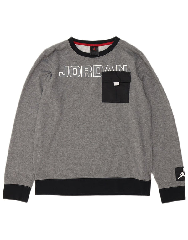 Jordan Jungen-Sweatshirt mit Grafik, 13–14 Jahre, XL, Grau, Farbblock