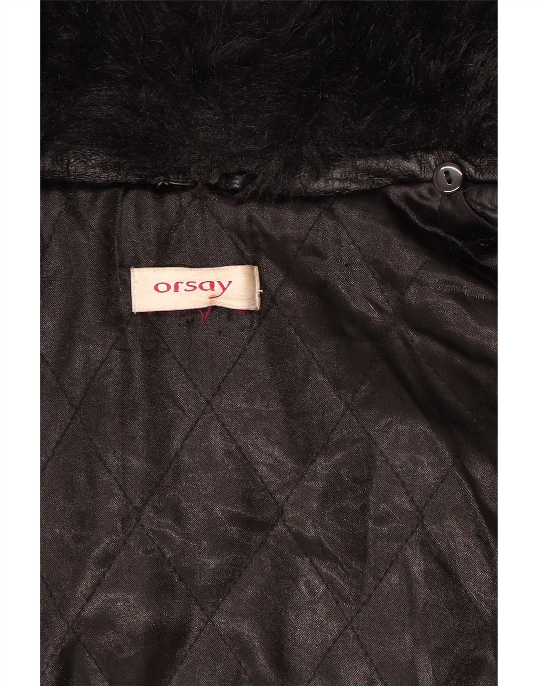 Orsay Damen Ledermantel UK 10 Small Schwarz