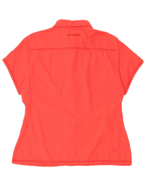 Mammut Womens Graphic Short Sleeve Shirt UK 14 Large Red Polyamid