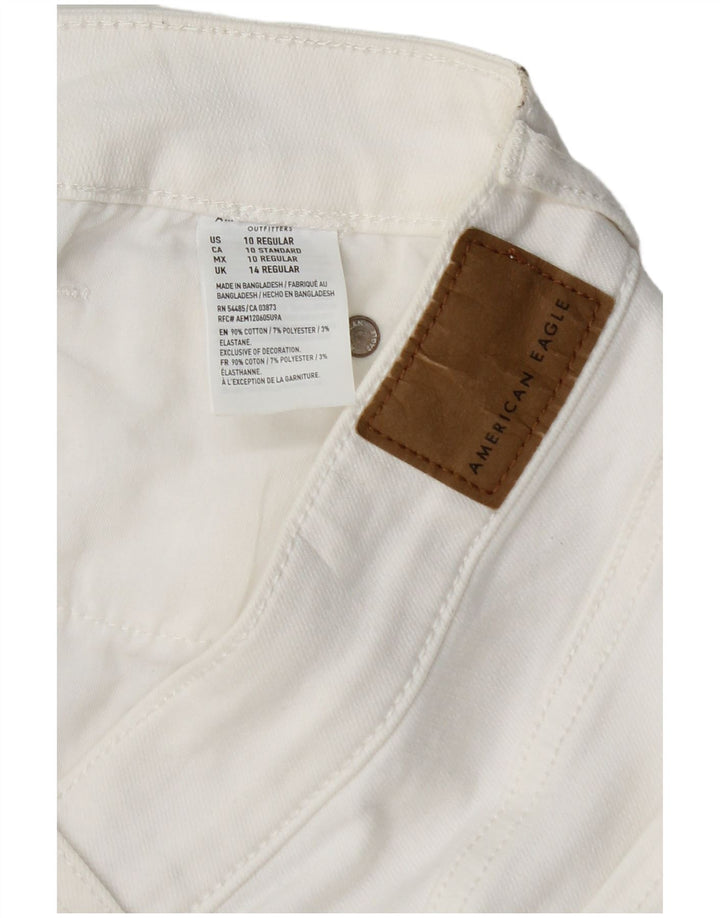 AMERICAN EAGLE Damen Mini-Jeansrock UK 14 Medium W30 Weiße Baumwolle