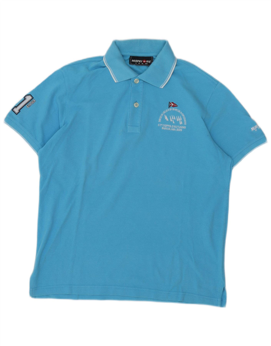 Murphy & Nye Herren-Poloshirt mit Grafik, groß, aus blauer Baumwolle