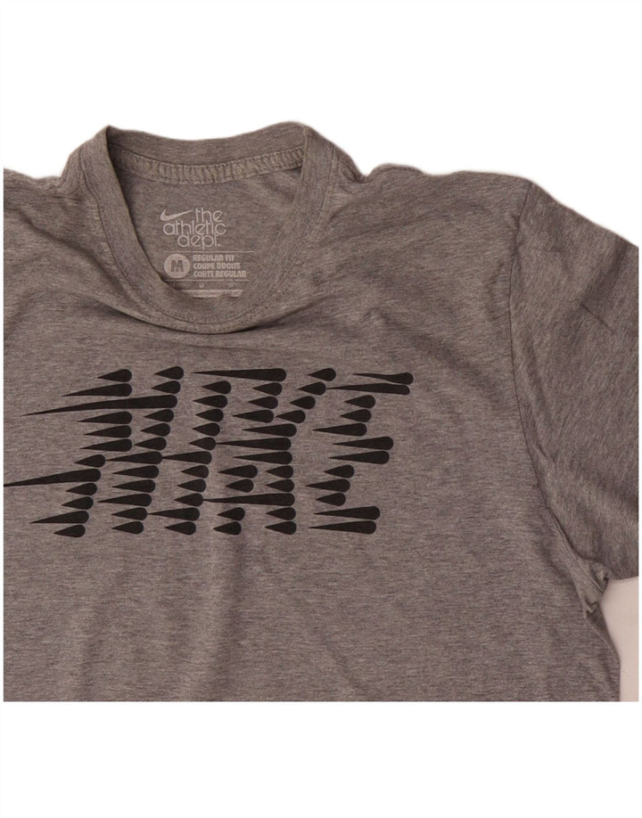 Nike Herren-T-Shirt mit normaler Passform, mittelgrau gefleckter Baumwolle