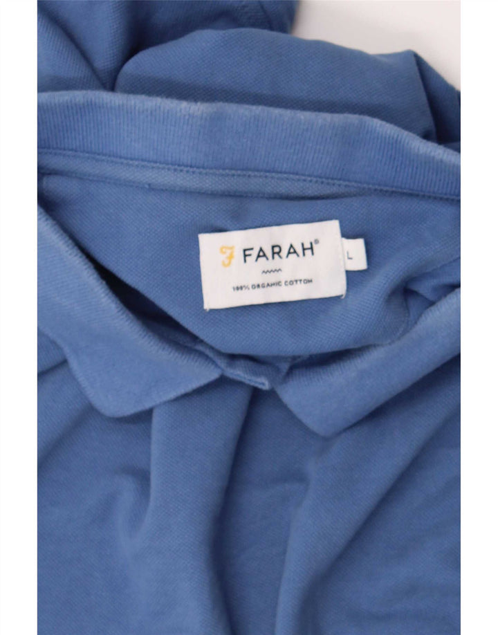 Farah Herren-Poloshirt, große blaue Baumwolle