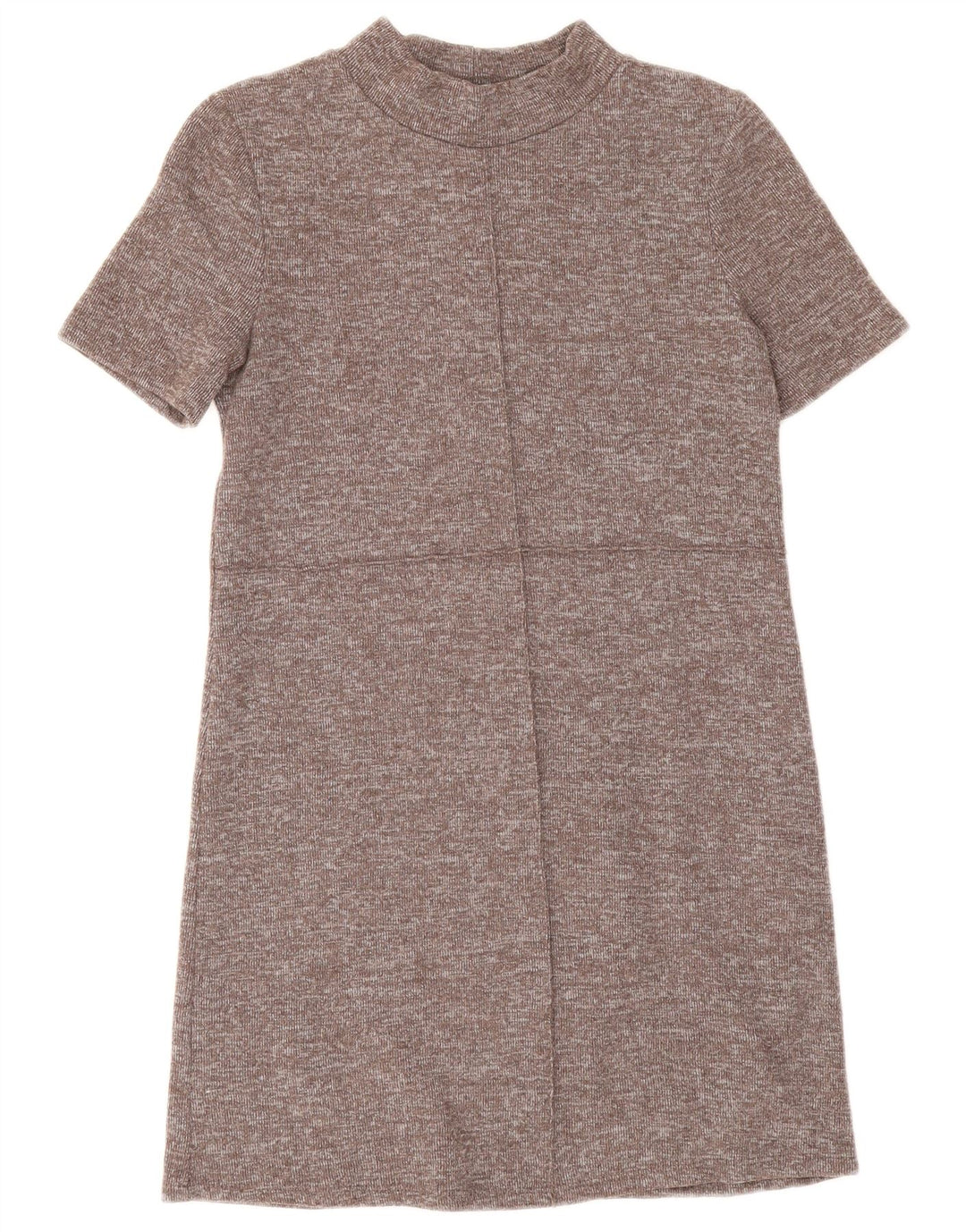 Zara Damen Etuikleid UK 10 Small Braun geflecktes Polyester