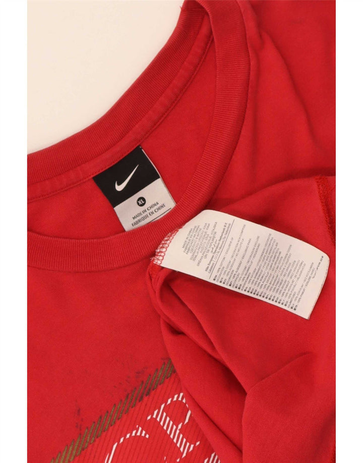 Nike Herren-T-Shirt mit Grafik, XL, rote Baumwolle