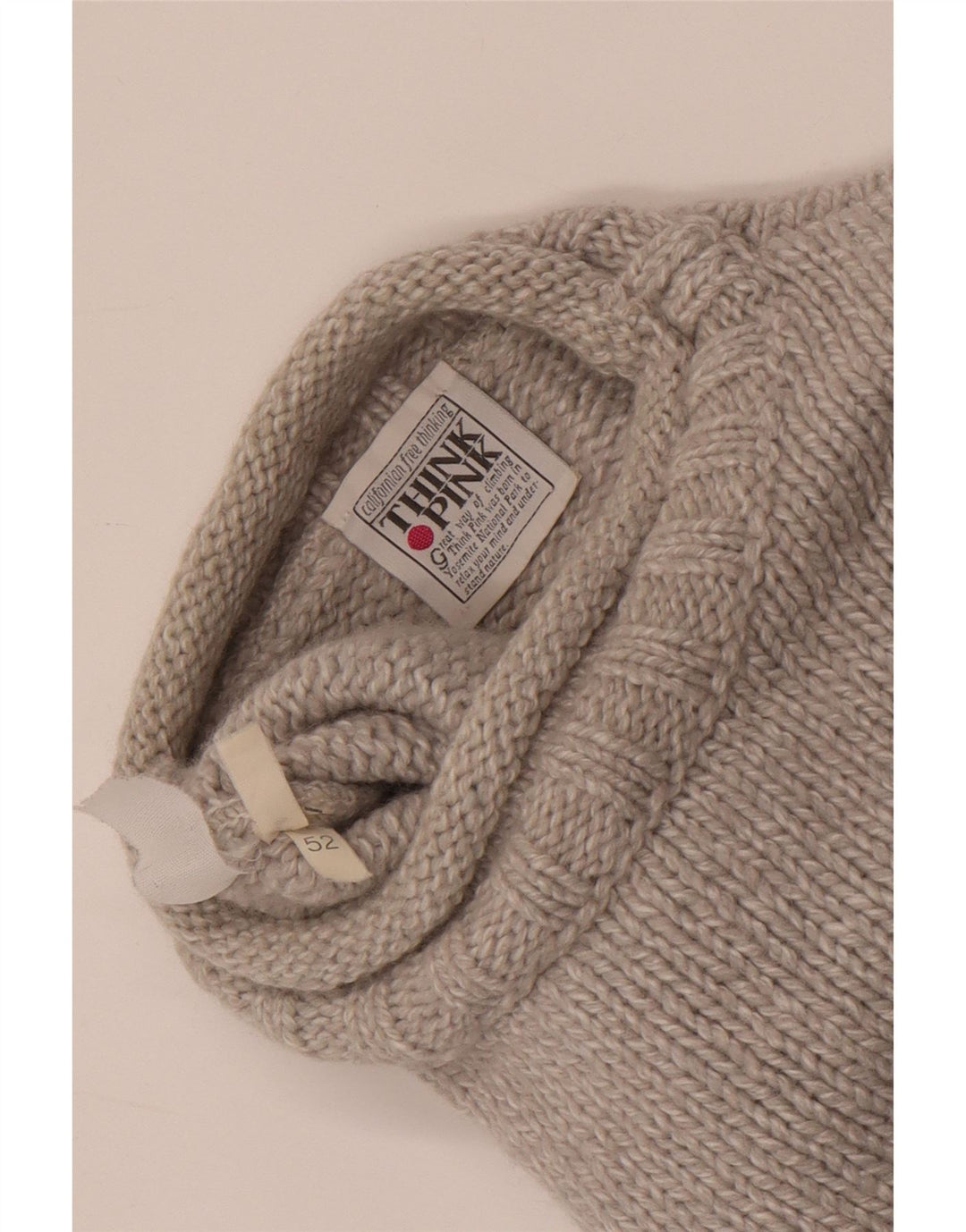 Think Pink Herren-Pullover mit Rundhalsausschnitt, IT 52, Größe L, Grau