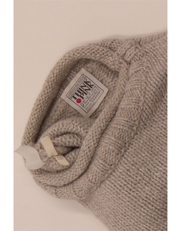 Think Pink Herren-Pullover mit Rundhalsausschnitt, IT 52, Größe L, Grau