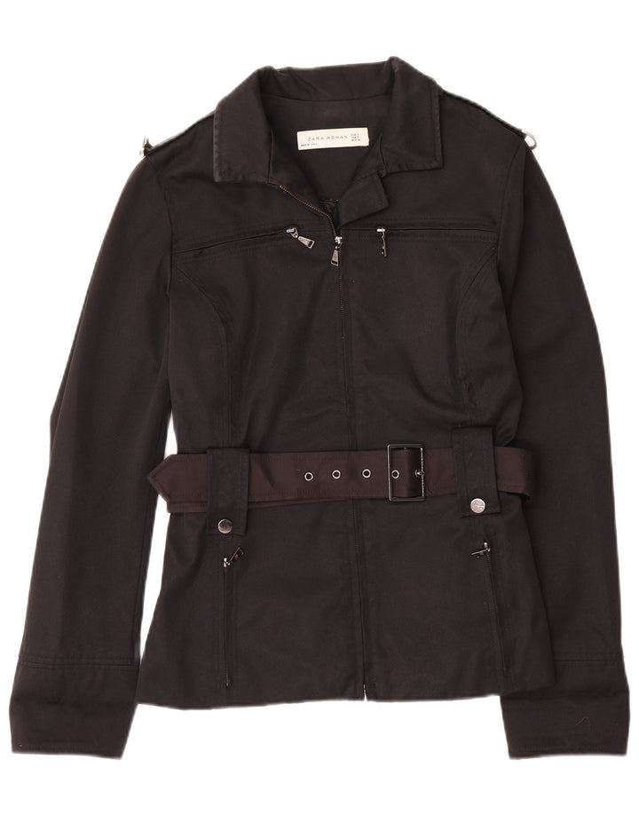 Zara Damen Militärjacke UK 10 Small Schwarz