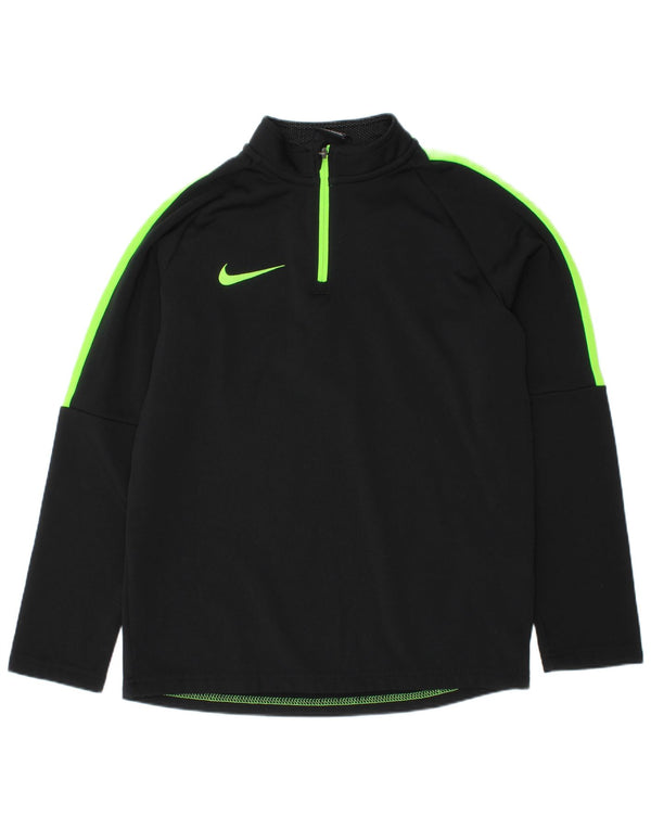 Nike Dri Fit Pullover-Trainingsanzugoberteil für Jungen, 8–9 Jahre, Größe S, Schwarz, Farbblock