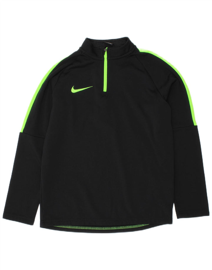 Nike Dri Fit Pullover-Trainingsanzugoberteil für Jungen, 8–9 Jahre, Größe S, Schwarz, Farbblock