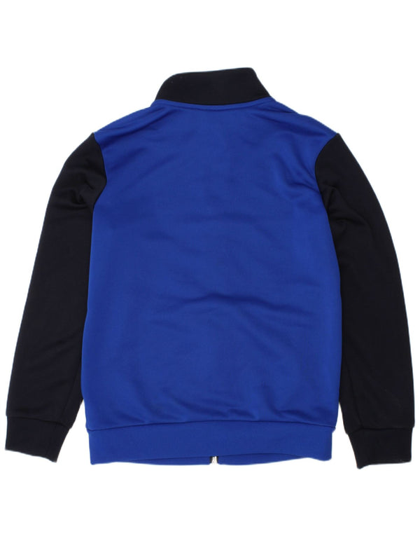 ADIDAS Jungen-Trainingsanzug mit grafischem Oberteil, 7–8 Jahre, blaues Farbblockdesign