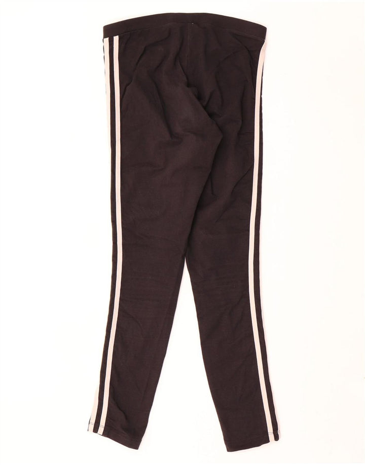 Adidas Damen Leggings UK 8 Small Schwarz Baumwolle