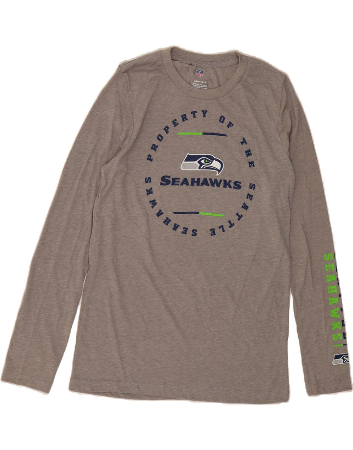 NFL Boys Seattle Seahawks Graphic Top Long Sleeve 14-15 Years Large Grey Vintage NFL and Second-Hand NFL from Messina Hembry 