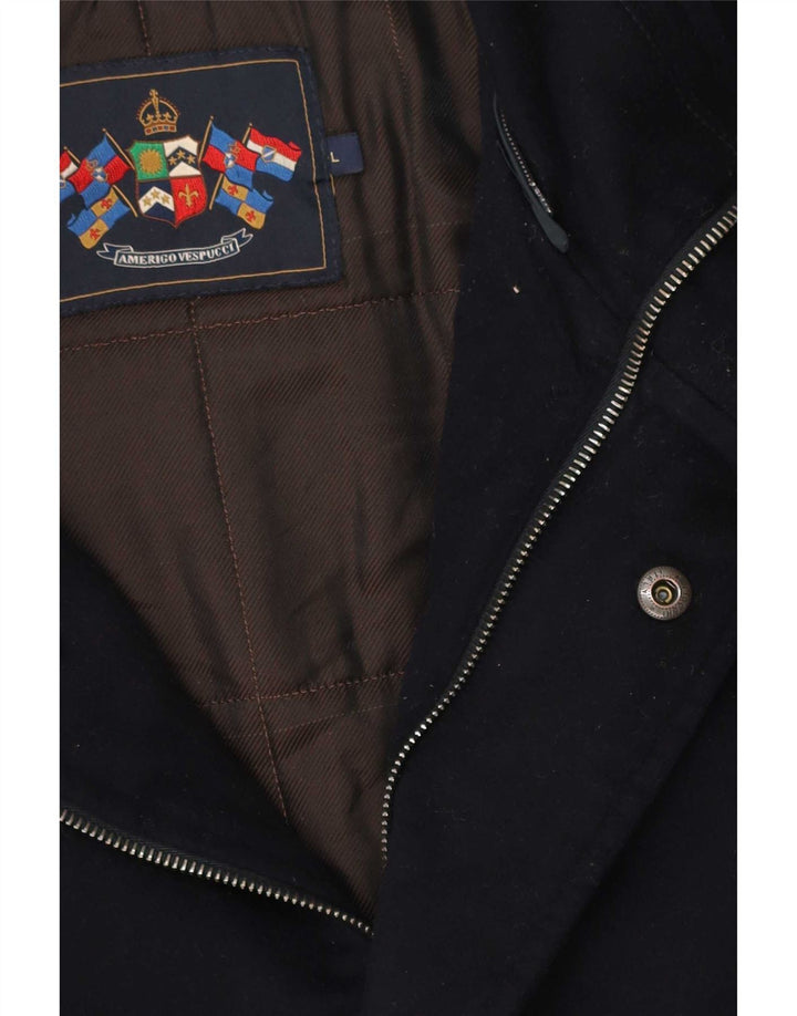 Amerigo Vespucci Herren-Windbreaker-Mantel UK 40 Large Marineblau