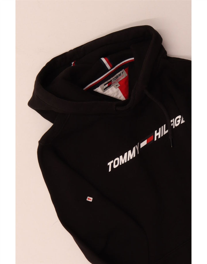 Tommy Hilfiger Herren-Kapuzenpullover mit Grafik, mittelschwarz, Baumwolle